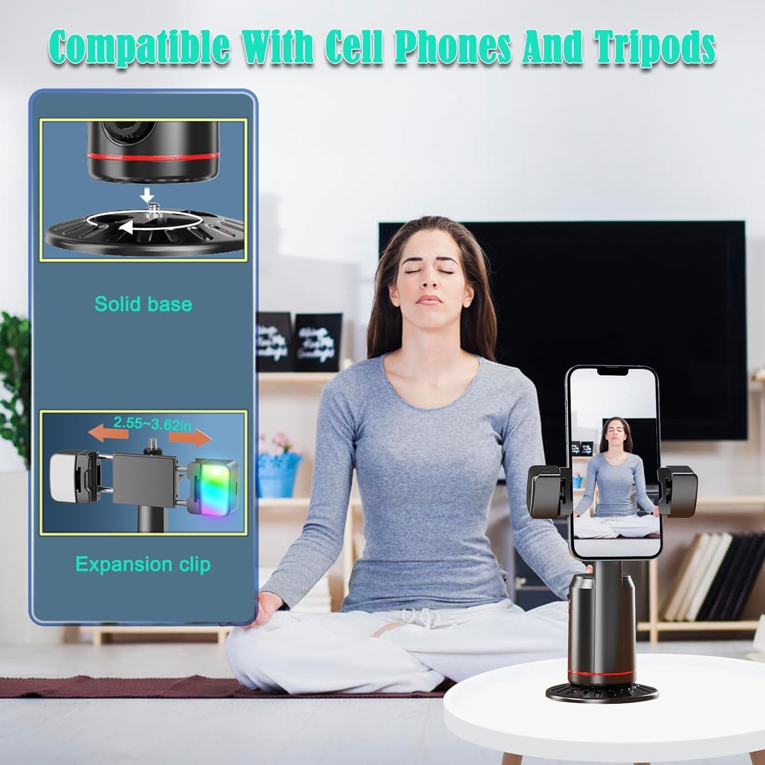 AI-Powered 360° Smart Face Tracking Phone Holder