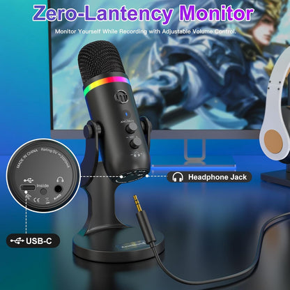 K66 PRO RGB USB Podcast Microphone
